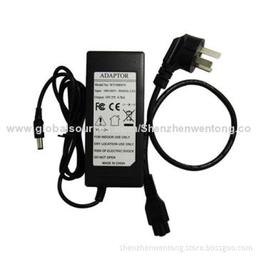90W 19V/4.76A Laptop AC Adapter with AC Cable, C6 Socket, 7.4*5.0mm DC Jack